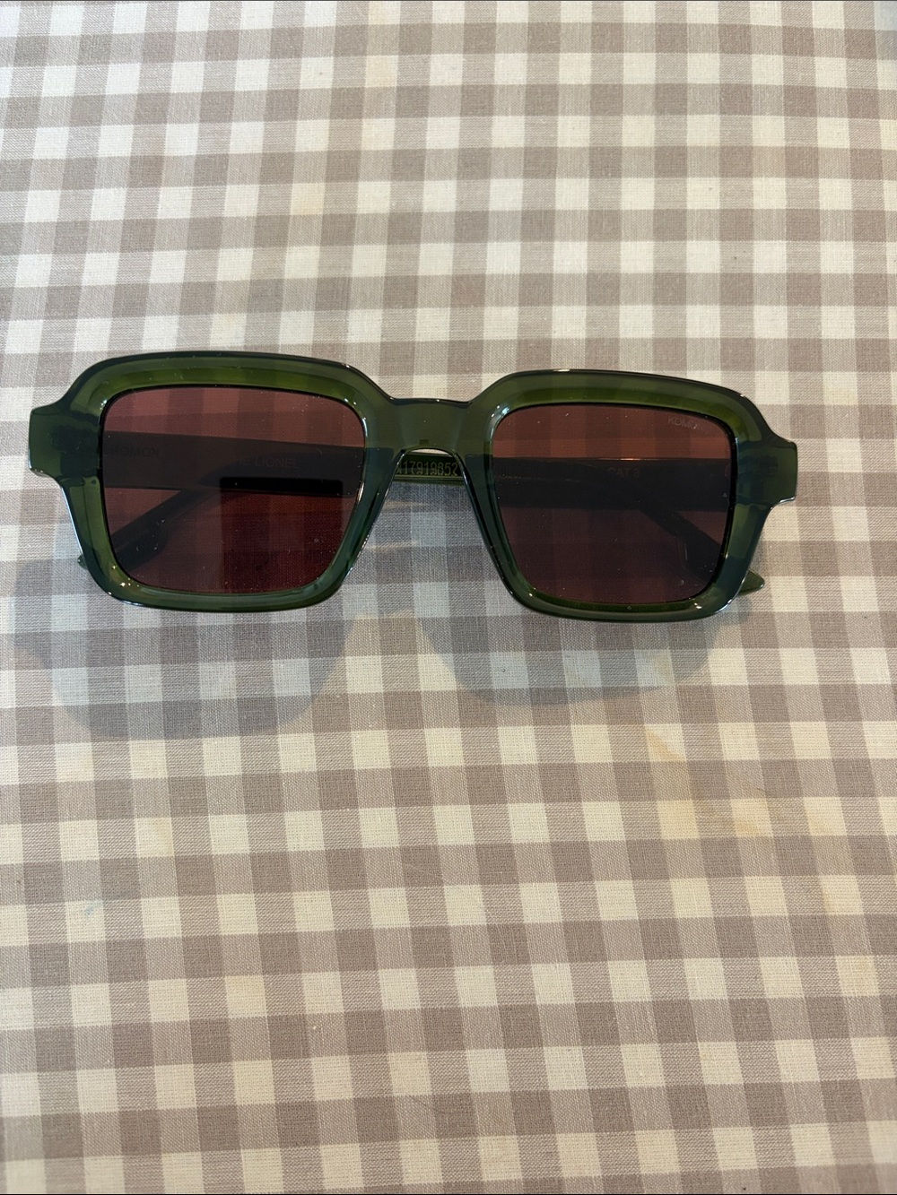Komono Men's Green Frame Sunglasses with Brown Lenses